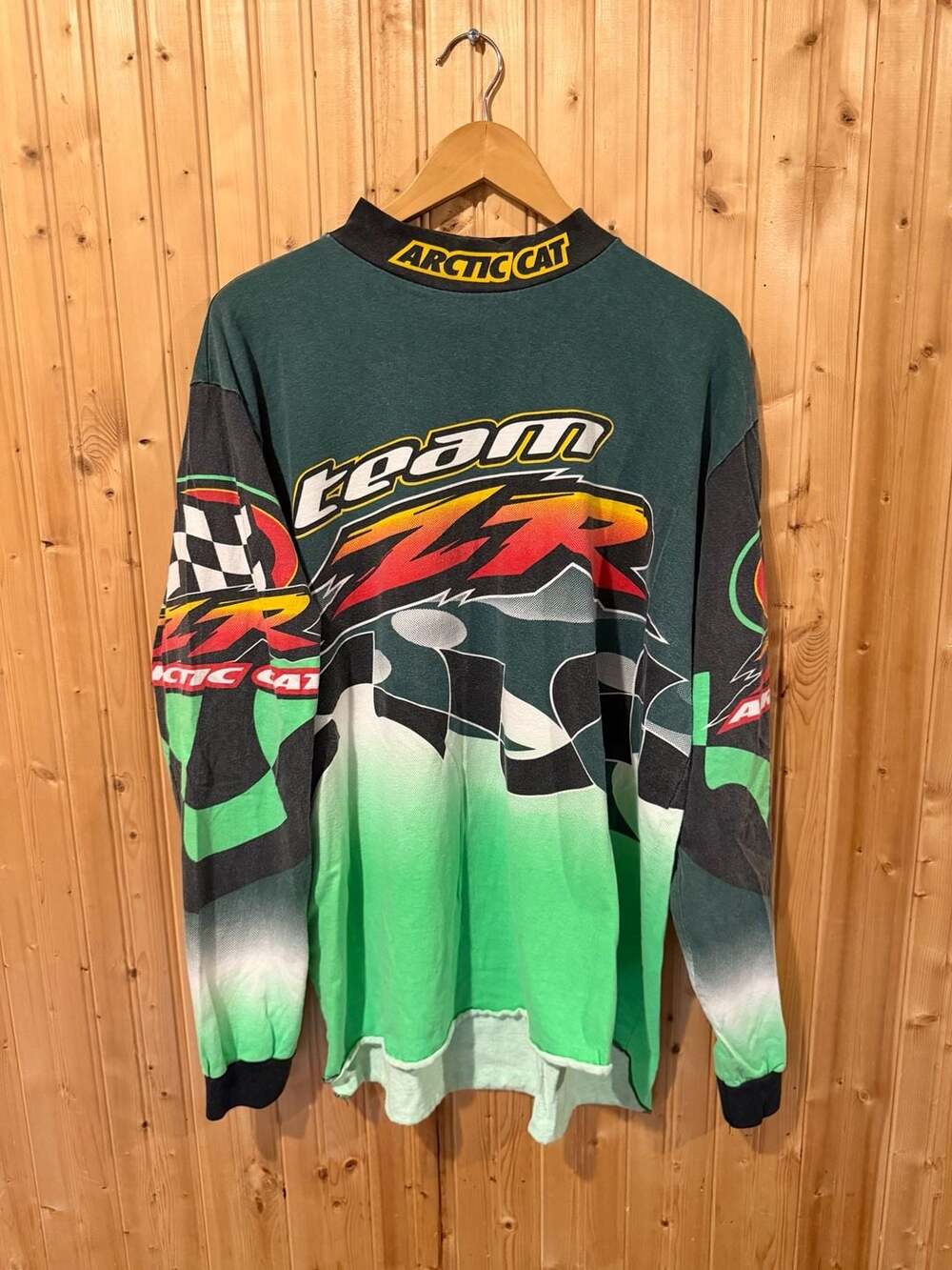 Vintage 90s Arctic Cat Arcticwear Team ZR Long Sleeve Graphic Racing Jersey XL